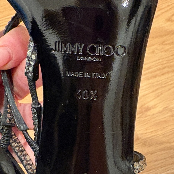 Jimmy Choo Black Heels with Silver Accents - Picture 5 of 8